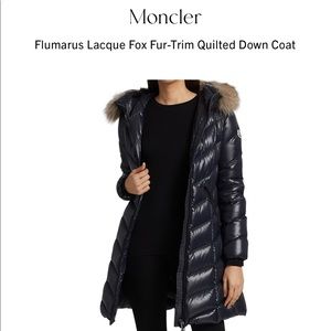 NEW-Moncler Flumarus Lacque Fox FurTrim Down Coat